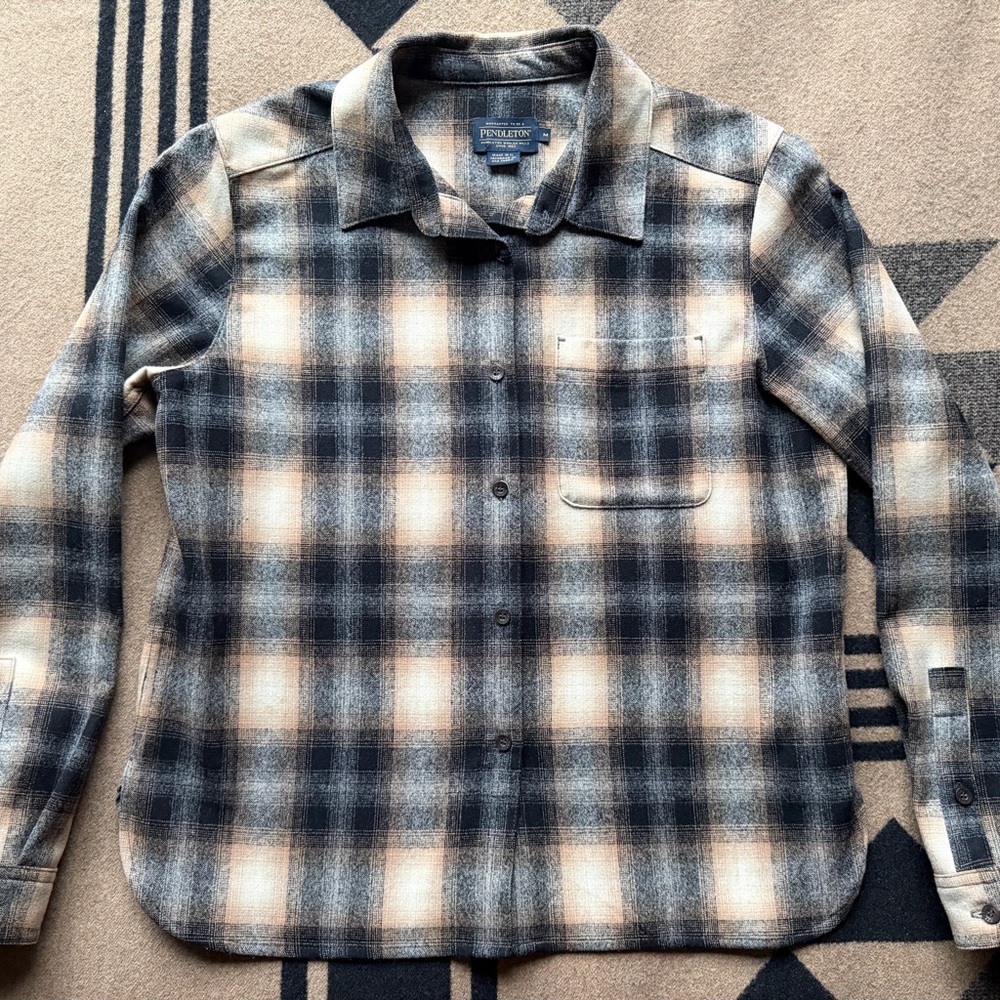 Pendleton Cropped Lodge Wool Shirt Women’s Medium